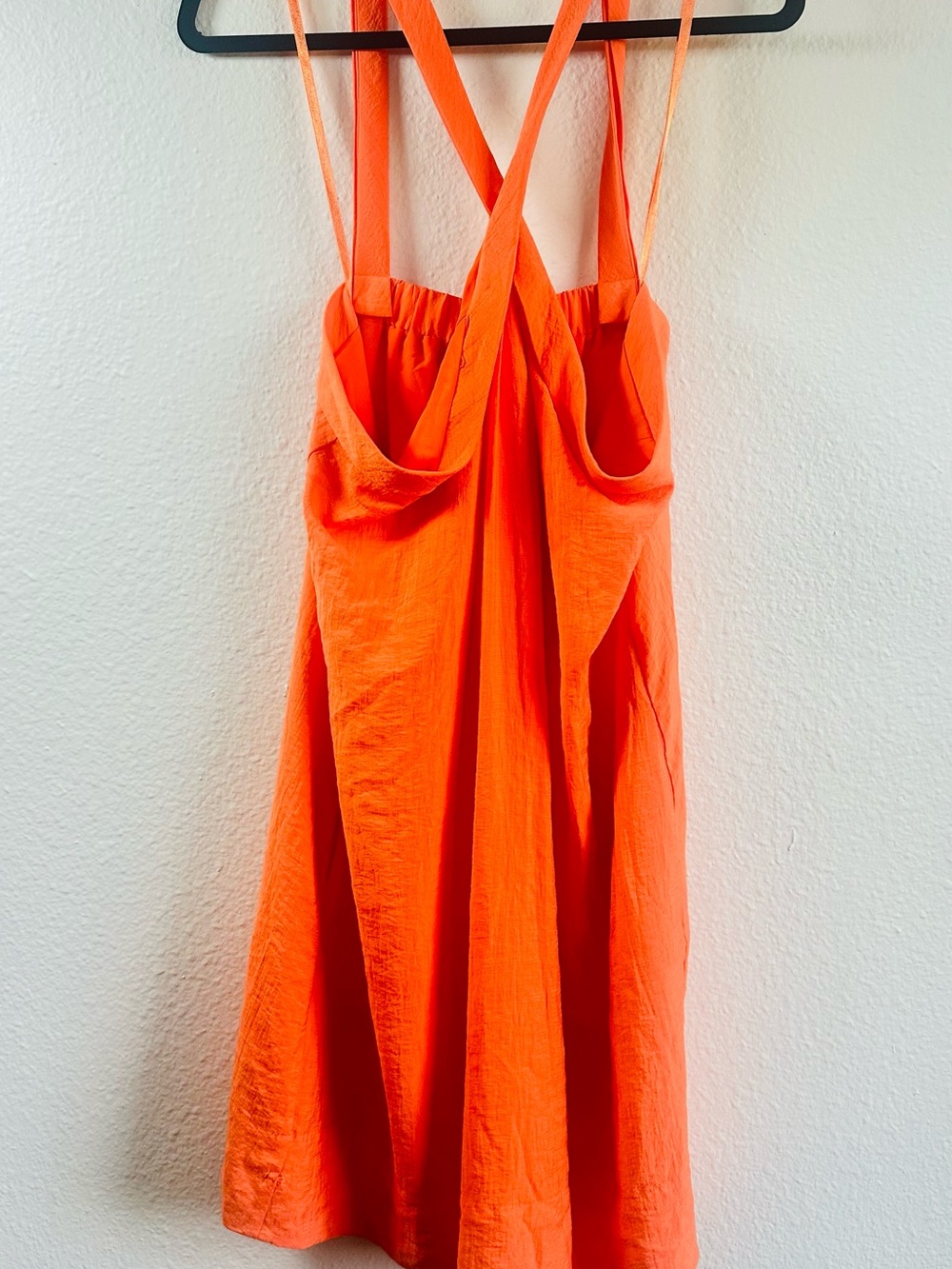 BCBGMaxAzria Orange Cross-Back Mini Dress